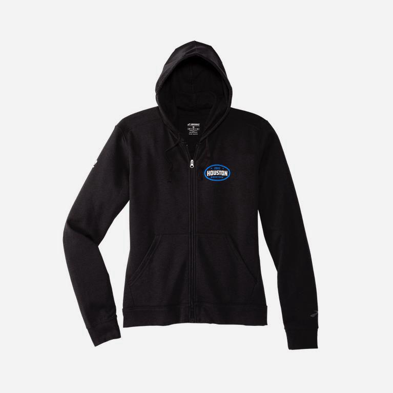 Brooks Houston22 Full Zip 2.0 Israel - Women's Fleece Running Hoodie - Heather Black/26.2 Houston (6